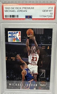 Michael Jordan 1993 NBA Skybox Premium NBA on NBC PSA 10 Chicago Bulls - Picture 1 of 11