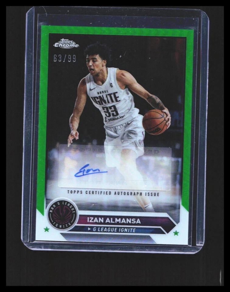 2023-24 Izan Almansa Auto - Topps Chrome #AC-IA Green Refractor /99 G-League  - Image 1 of 3