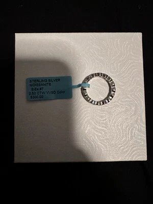 Anillo Banda Moissanita Eternidad Plata Esterlina .925 Talla 7 2.53 CTW NUEVO CON ETIQUETAS  Foto 1 de 4
