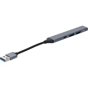 4 in 1 USB Hub Aluminium USB3 3 Male Type-A Female 3Type-A and 1Type-C Brand New - Picture 1 of 2