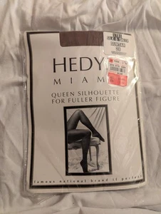 Vintage Hedy Miami Woman's Stockings size 2X Silk And Sheer Suntan Queen - Picture 1 of 2