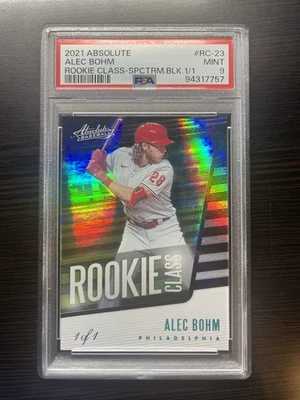 Alec Bohm 2021 Panini Absolute Rookie Class Spectrum Black 1/1 #RC-23 PSA 9 RC - Image 1 of 2