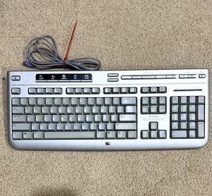 HP Wired PS/2 Multimedia Keyboard Silver Genuine Tested & Working Model 5187 - Picture 1 of 12