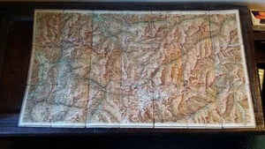 ANTIKE KLAPPKARTE ALPEN UM 1900 - RHATIKON SILVRETTA ÖSTERREICH - 1:100.000 - Bild 1 von 10