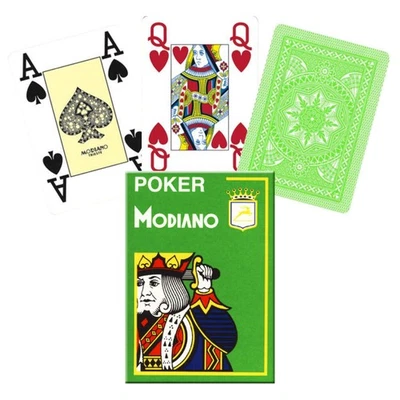 Modiano Poker Playing Cards Deck Light Green 4 Jumbo Large Index Plastic NEW - Image 1 of 4