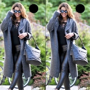 Cozy Plus Size Autumn And Winter Long Cardigan Hooded Sweater Womens Coat - Picture 1 of 1