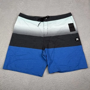 "Bañador de surf Hurley Board Shorts para hombre 40 azul negro degradado Valley 20"" nuevo con etiquetas" - Imagen 1 de 14
