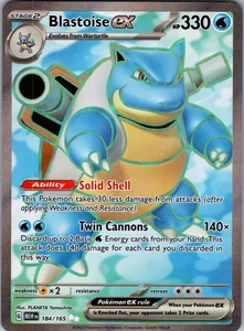 Blastoise ex - Ultra Rare SV: Scarlet & Violet 151 184/165 NM - Picture 1 of 2