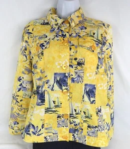 Draper's & Damons Jacke Damen Gr. XL Button Down Segelboote und Blumenmuster - Bild 1 von 10