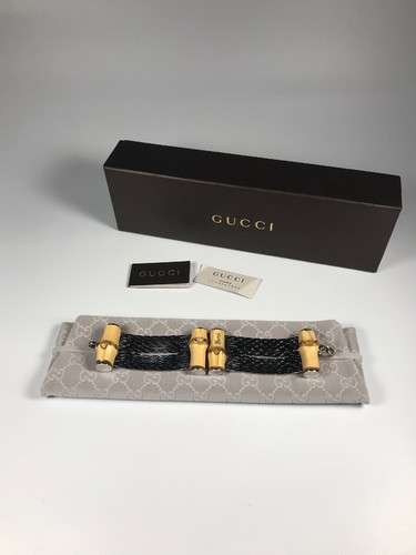 Bracciale Gucci Argento Sterling e Bambù Taglia 18