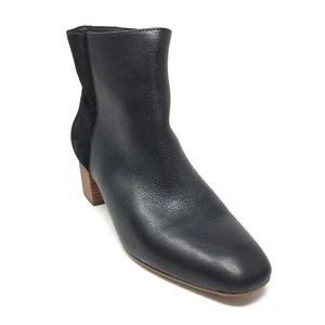 Crown Vintage Zip Up Ankle Boots Booties Shoes Women's Size 7.5 Black Leather - Picture 1 of 10