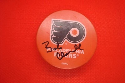 Disco de hockey naranja autografiado de Bobby Clarke Philadelphia Flyers con certificado de autenticidad Foto 1 de 4
