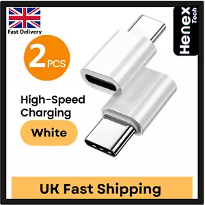 USB Type C Male To iPhone 8 Pin Female Adapter Converter For iPhone iPad iPod UK - Picture 1 of 11