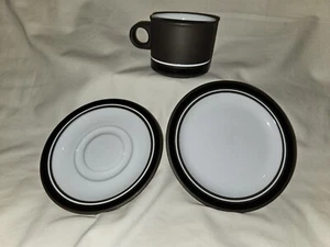 Set of 3 Hornsea Pottery Contrast items - Cup, Saucer and Side Plate - Picture 1 of 8