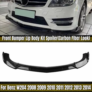 Car CB Front Bumper Lip Spoiler For Mercedes Benz W204 C200 C250 C300 2008-2014 - Picture 1 of 22