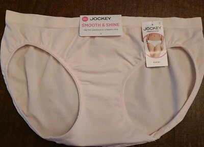 Sz 8 JOCKEY SMOOTH & SHINE  # 2186 Comfort PINK BIKINI Panty NWT  - Image 1 of 4