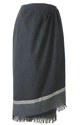 Emma James Warp Skirt Maxi Fringe Trim Hem Multi-Gray Lined Size 6 - Image 1 of 4