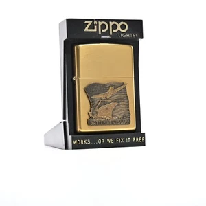 US Navy Battle Of Midway Plaque Brass Zippo: Unused/Unfired/Sealed/Cased (1997) - Picture 1 of 8