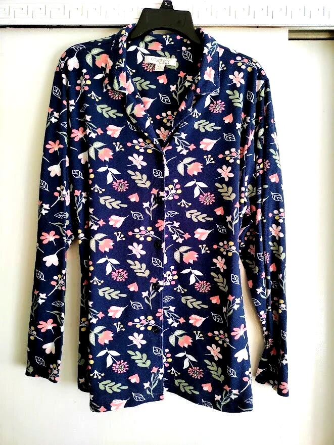 Pijama Ellen Tracy Company PJ Top Para Mujer XL Manga Larga Suave Estilo Arte Popular Foto 1 de 4