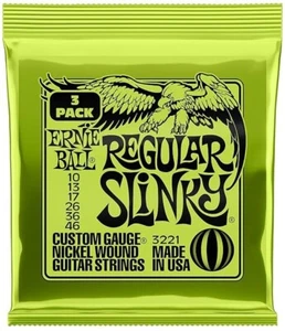 3 - PACK REGULAR SLINKY NICKEL WOUND ELECTRIC GUITAR STRINGS 10-46 GAUGE - Picture 1 of 2