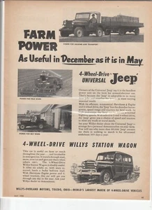 Original 1953 Willys Jeep Magazine Ad "Farm Power " - Picture 1 of 1
