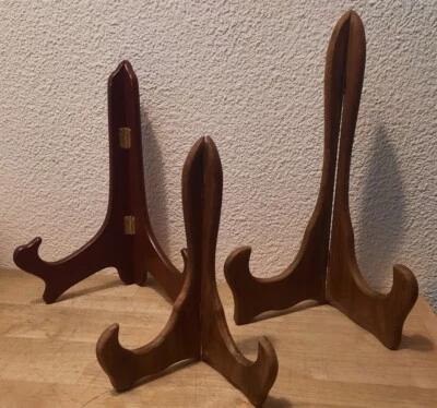 3 grands chevalets en bois pour assiette 30 cm / 25 cm / 20 cm - Photo 1/4