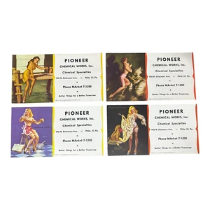 4 Vtg 1940-50s Pinup Girl Advertising Blotters Gil Elvgren Brown Bigelow USA - Picture 1 of 4