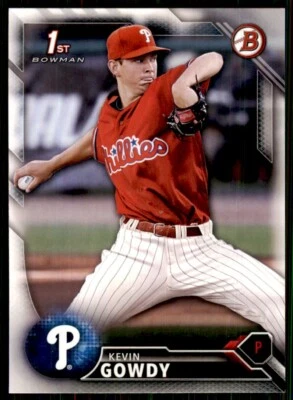 2016 Bowman Draft Picks & Prospects Kevin Gowdy Philadelphia Phillies #BD-5 - Image 1 of 2
