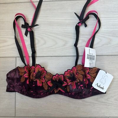 Nuevo con etiquetas Sujetador Aubade Paris Francés Bordado Floral Sexy Tiras 85B 32B Foto 1 de 4