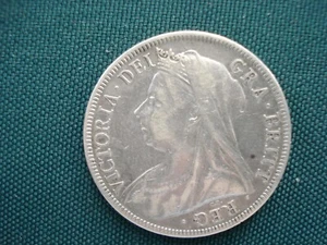 1896 Queen Victoria Veiled Head Silver Half Crown Scarce - Picture 1 of 2