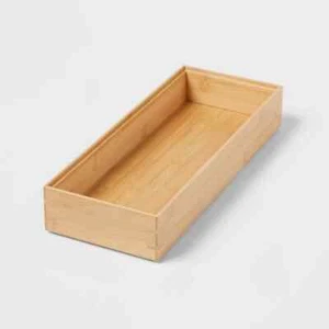 Bambus Rechteckig Schublade Organizer 6 x 15 x 2,5" Neu, Etikett hat einige Gebrauchsspuren - Bild 1 von 3