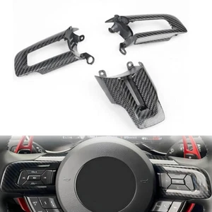 für Ford Mustang Echt Carbon Fiber Interieur Lenkradabdeckung Trim 2015-2023 - Picture 1 of 13