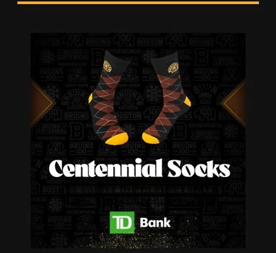 Boston Bruins 2023~2024 Centennial Socks SGA - Image 1 of 4