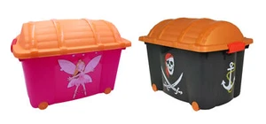 Aufbewahrungsbox mit Rollen Elfe Pirat Schatzkiste Schatztruhe Spielzeugkiste - Bild 1 von 4