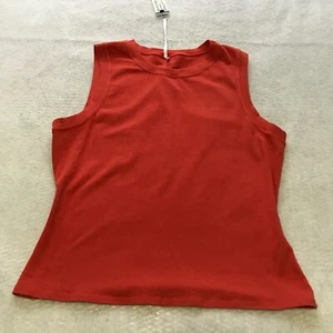 VTG Max Studio Womens Top Sz L Watermellon Cotton Pandex Stretch Sleeveless NWT - Picture 1 of 9