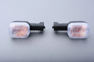 Pair of White Clear Front Turn Signals DUCATI SUPER SPORT SS 750 900 1998-2002 - Picture 1 of 5