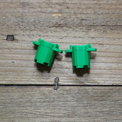 LEGO 28967 Dark Green Trash Can Dustbin 2x2x2 Qty 2 - Image 1 of 3