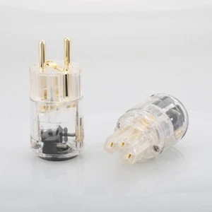 Vergoldet EUR Schuko Netzkabel Verlängerungsstecker IEC Buchse Stecker - Bild 1 von 12