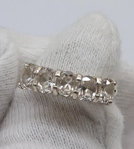 White 5 Zircons Sterling Silver Ring Size M1/2 1.83cts 4.18gm +Certificate - Picture 1 of 13
