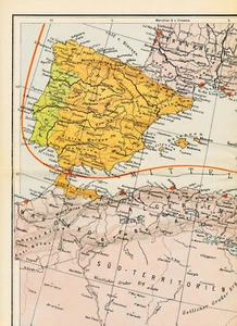 Spagna Portogallo Maroc Algérie 1941 orig. Cartolina parziale Marocco Spagnolo Gibilterra - Foto 1 di 1