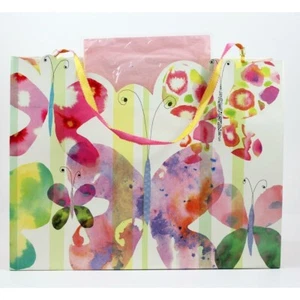 Bolsa de regalo mariposas Stephen Lawrence Maria Carlucccio con papel de tela rosa - Imagen 1 de 5