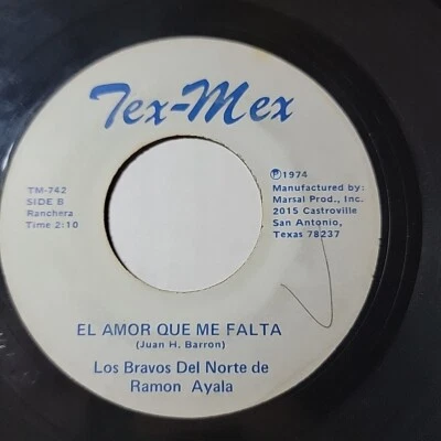 Ramon Ayala Los Bravos- La Nueva Zenaida / El Amor Que Me Falta 7" Record Raro!! - Image 1 of 4