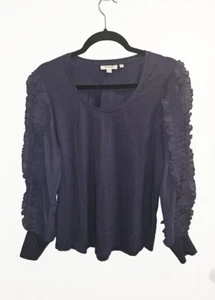 Suéter Chico's Tejido Mezcla Manga Volantes Talla M - Imagen 1 de 5