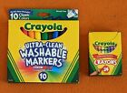 Crayola 10 Pack Markers & 24 Count Box of Crayons Art School Supplies 