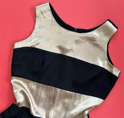 Vintage 90's Breakin' Loose Satin Striped Sleeveless Sheath Dress Size 5/6 - Image 1 of 4