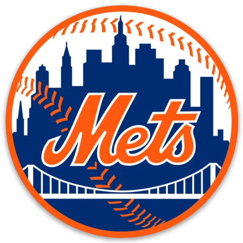 New York Mets Orange & Blue Classic Baseball Logo Type Die-Cut Round MAGNET Cover