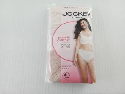 Calcinha Jockey Elance tamanho 6 M corte francês respirável conforto pacote com 3 bege feminina - Imagem 1 de 4
