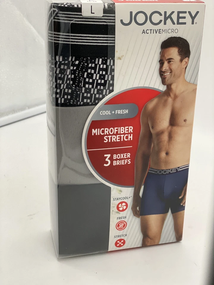 Jockey Briefs Mens Size Large Active Microfiber Stretch Midway Underwear 3Pack - Image 1 of 4