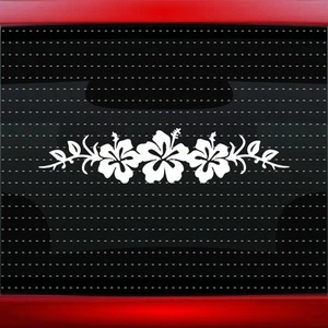 Hibiscus #8 Hawaiian Flower Cute Car Decal Window Sticker Plumeria (20 COLORS!) - Picture 1 of 1