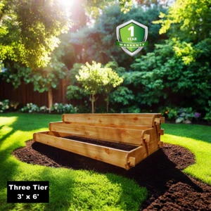 TIMBERLANE GARDENS Bed Garden Raised Planter Vegetable Elevated Outdoor Cedar - Picture 1 of 12